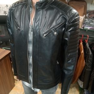 Men's genuine biker leather jacket